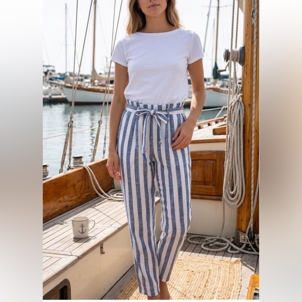 Striped Trousers with Nautical Flair